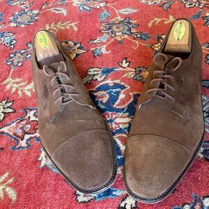Bruno Magli Mens 11 1/2  D Irwin Cocoa Brown Suede shoes, very good!